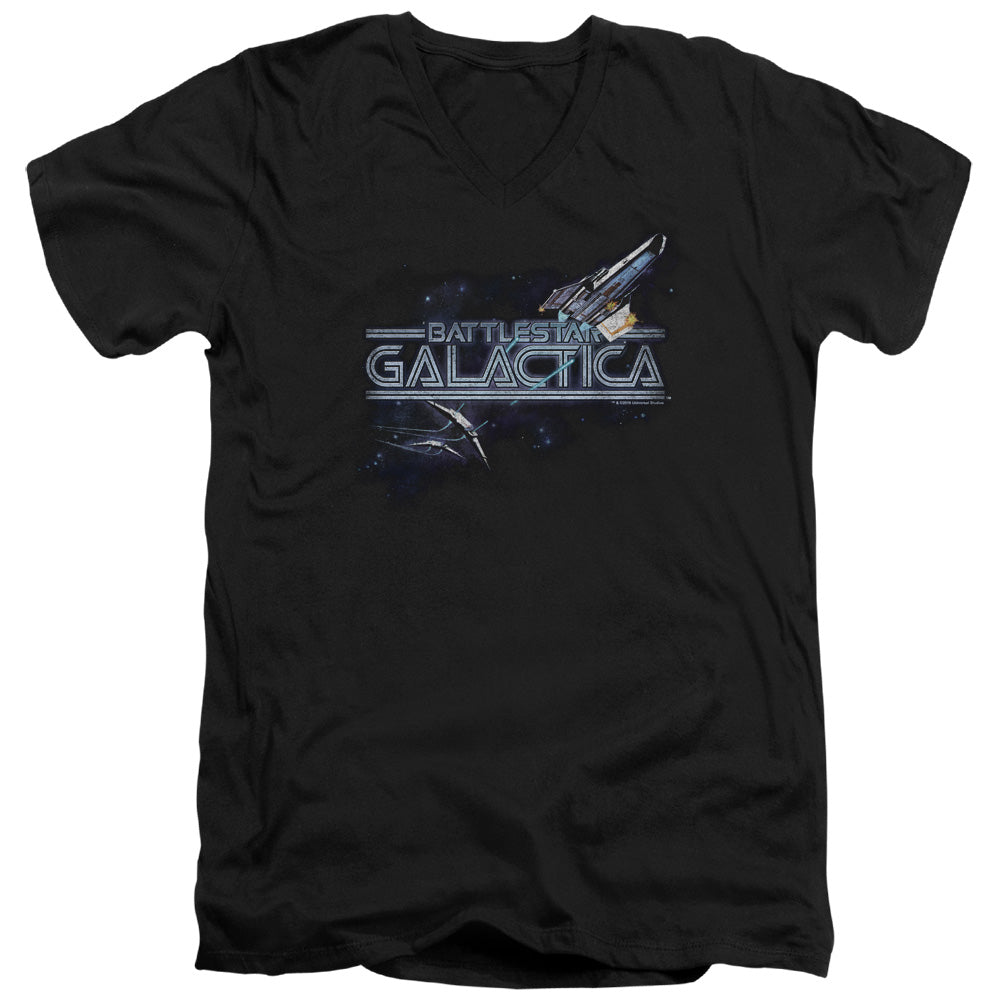 BSG/CYLON PERSUIT - S/S ADULT V-NECK 30/1 - BLACK