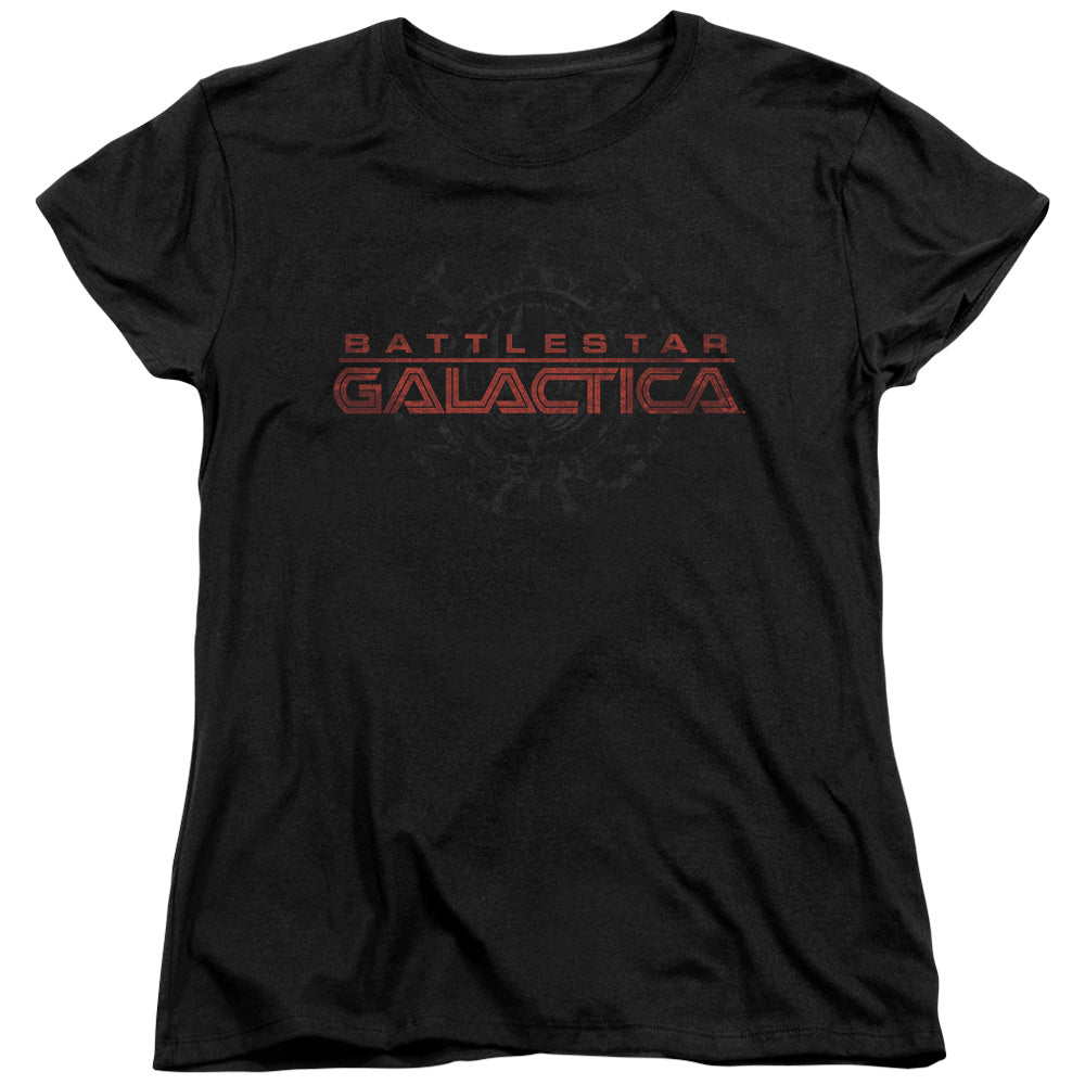 BSG/BATTERED LOGO - S/S WOMENS TEE - BLACK