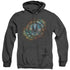 BATTLESTAR GALACTICA/EMBLEM KNOCK-OUT - ADULT HEATHER HOODIE - BLACK