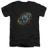 BATTLESTAR GALACTICA/EMBLEM KNOCK-OUT - S/S ADULT V-NECK 30/1 - BLACK