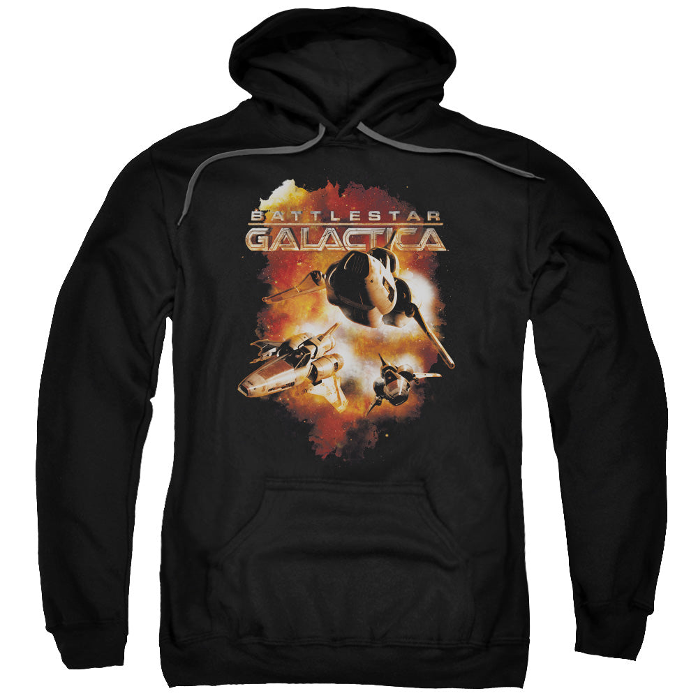 BATTLESTAR GALACTICA (NEW)/VIPERS STRETCH - ADULT PULLOVER HOODIE - BLACK