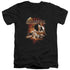 BATTLESTAR GALACTICA (NEW)/VIPERS STRETCH - S/S ADULT V-NECK 30/1 - BLACK