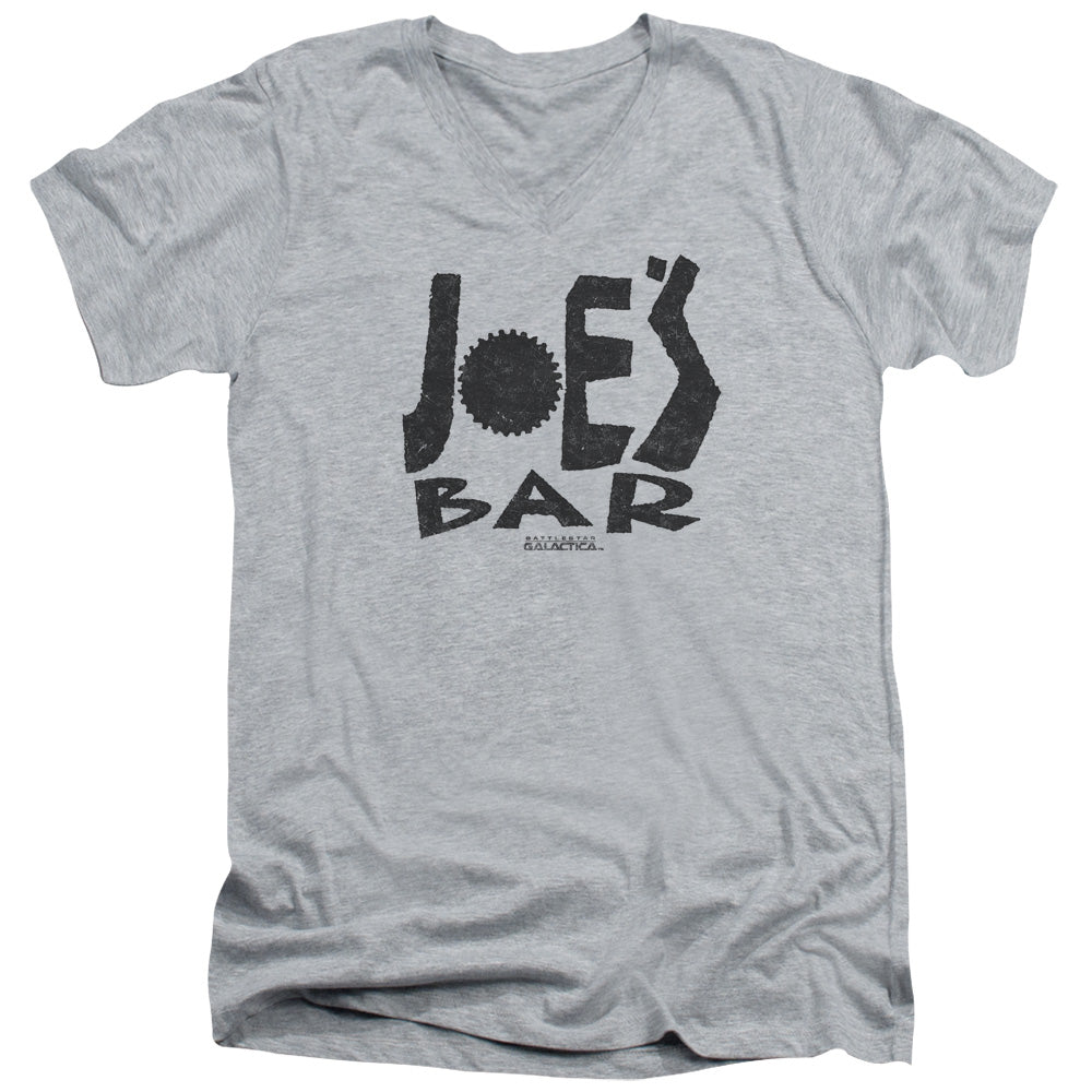 BSG/JOES BAR LOGO - S/S ADULT V-NECK 30/1 - ATHLETIC HEATHER