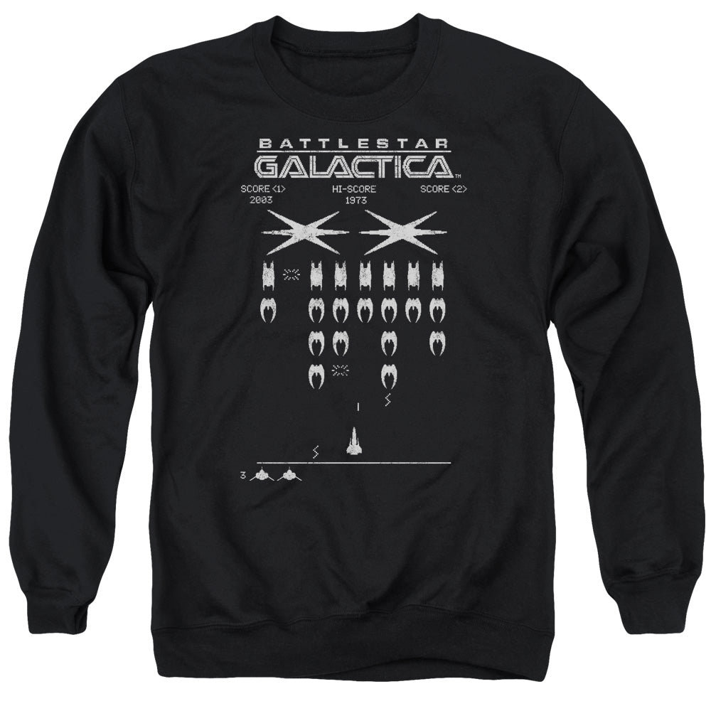 BSG/GALACTIC INVADERS - ADULT CREWNECK SWEATSHIRT - BLACK