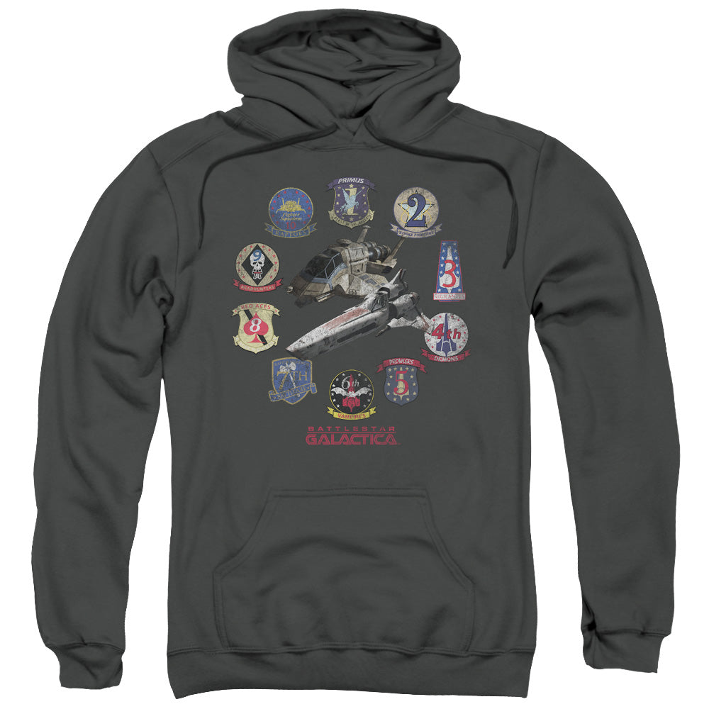 BSG/BADGES - ADULT PULLOVER HOODIE - CHARCOAL