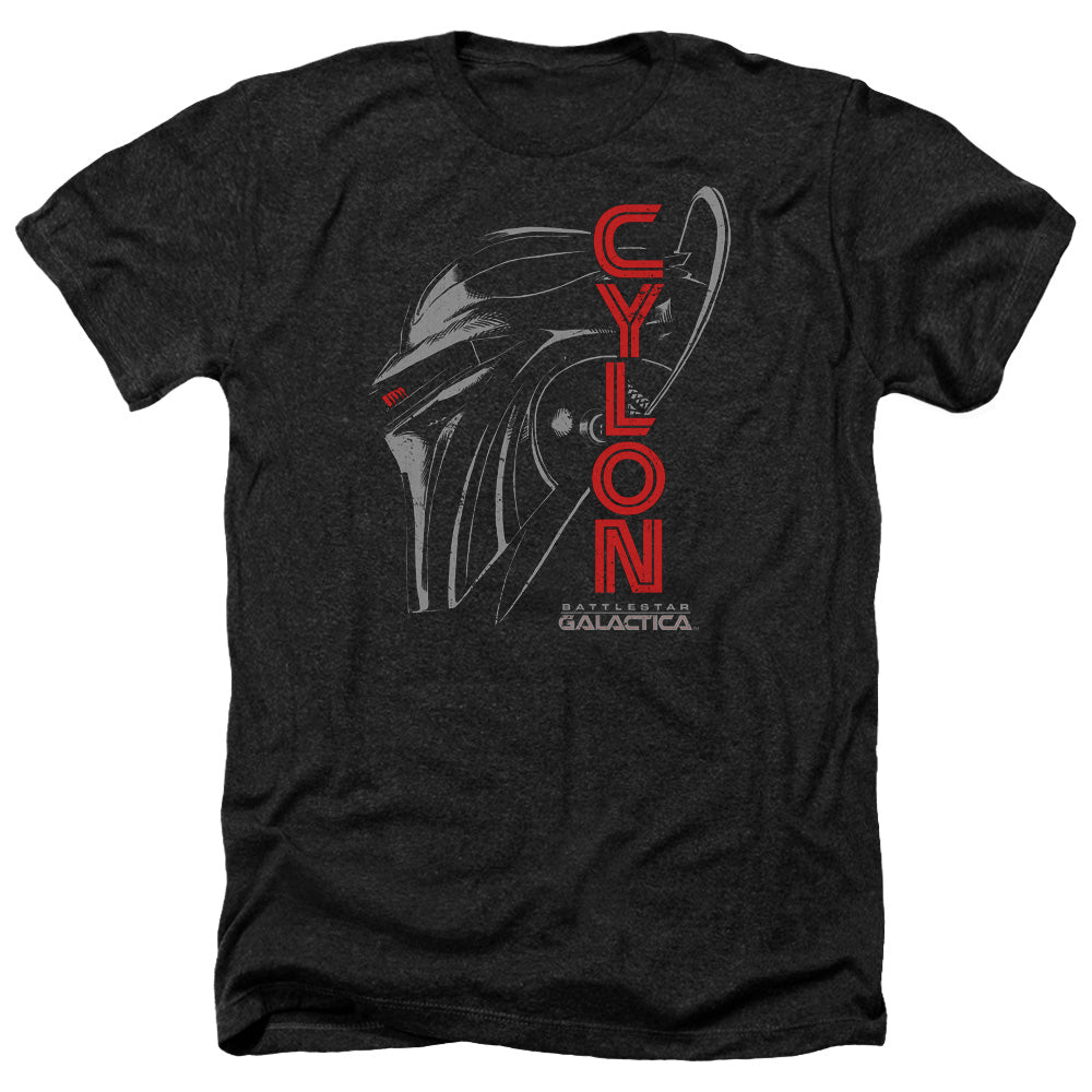 BSG/CYLON FACE - ADULT HEATHER - BLACK