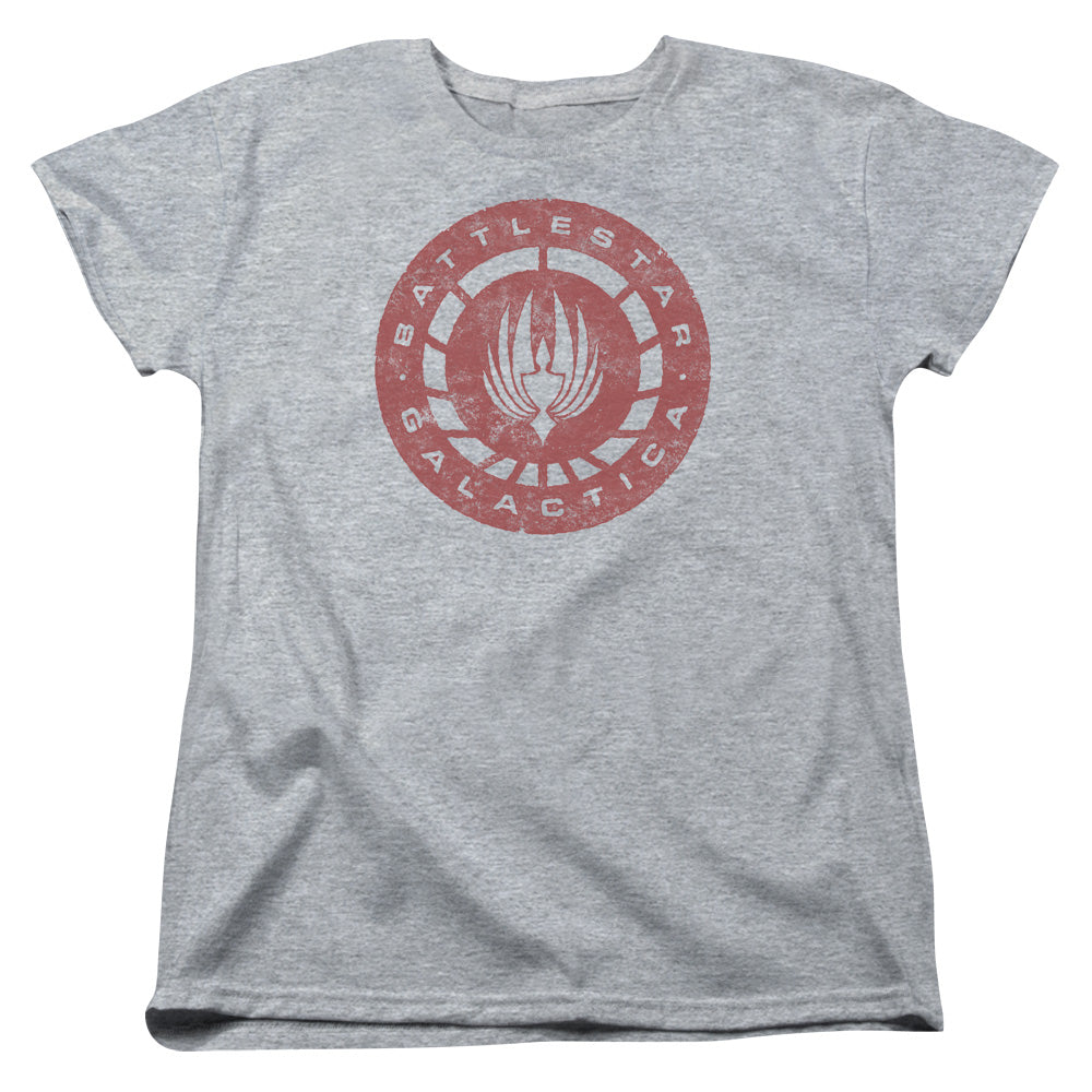 BSG/ERODED LOGO - S/S WOMENS TEE - ATHLETIC HEATHER