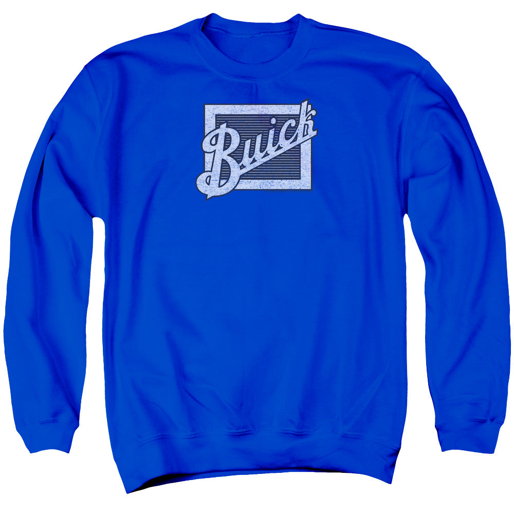 BUICK/DISTRESSED EMBLEM - ADULT CREWNECK SWEATSHIRT - ROYAL BLUE