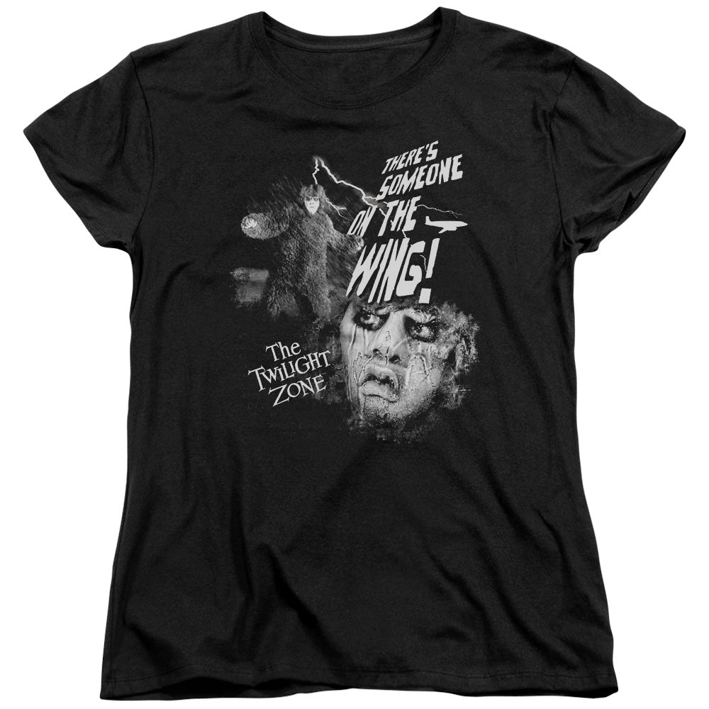 TWILIGHT ZONE/SOMEONE ON THE WING - S/S WOMENS TEE - BLACK