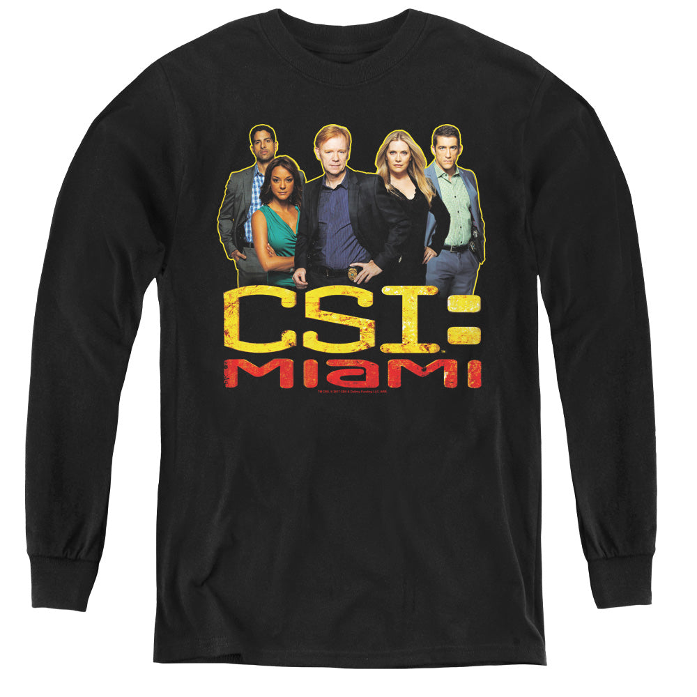CSI MIAMI/THE CAST IN BLACK - YOUTH LONG SLEEVE TEE - BLACK