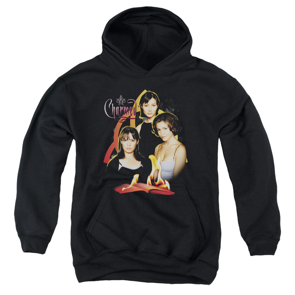 CHARMED/ORIGINAL THREE - YOUTH PULLOVER HOODIE - BLACK