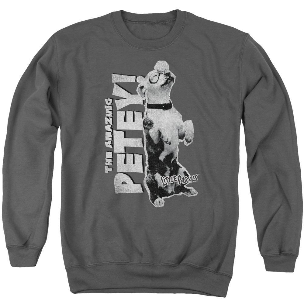 LITTLE RASCALS/AMAZING PETEY - ADULT CREWNECK SWEATSHIRT - CHARCOAL