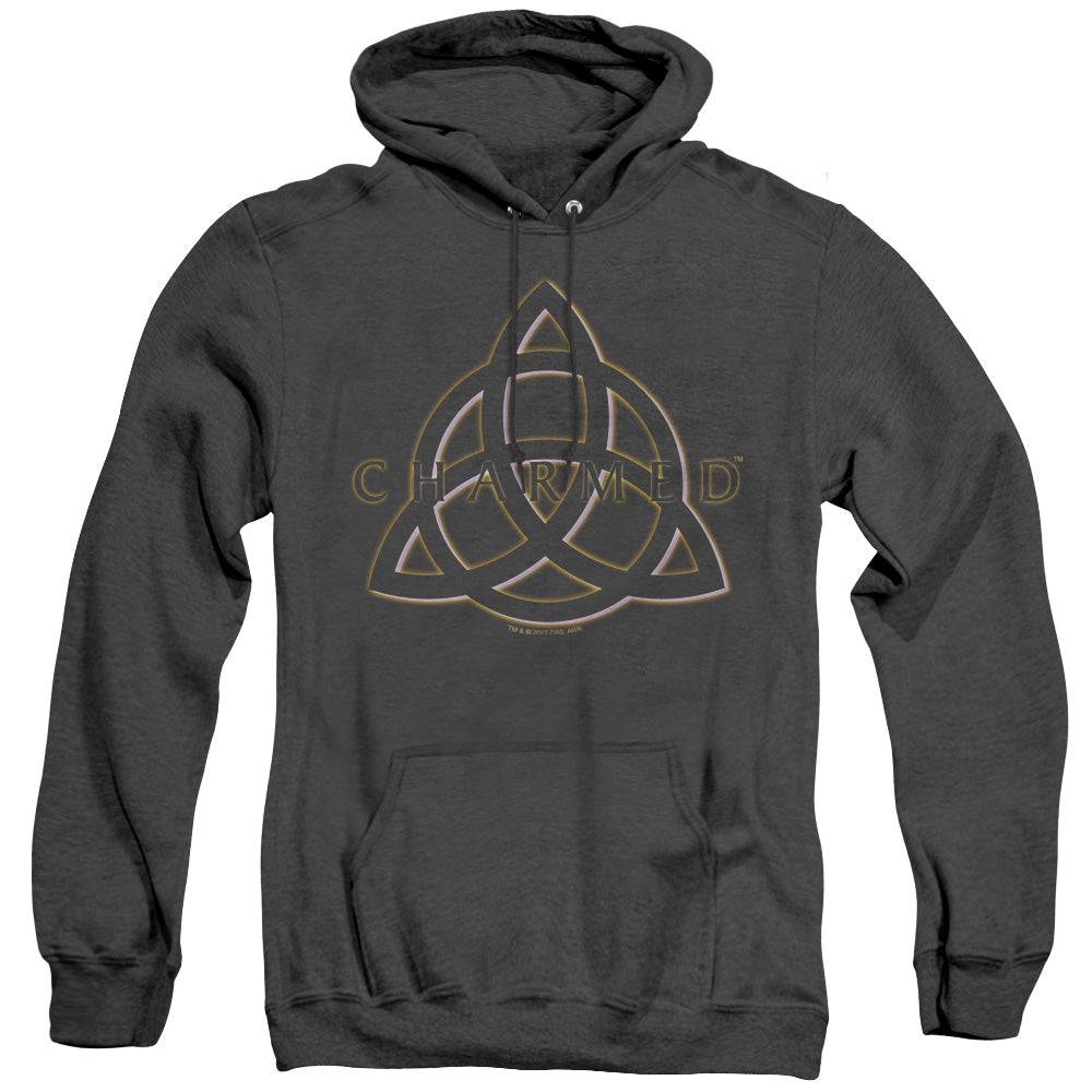 CHARMED/TRIPLE LINKED LOGO - ADULT HEATHER HOODIE - BLACK