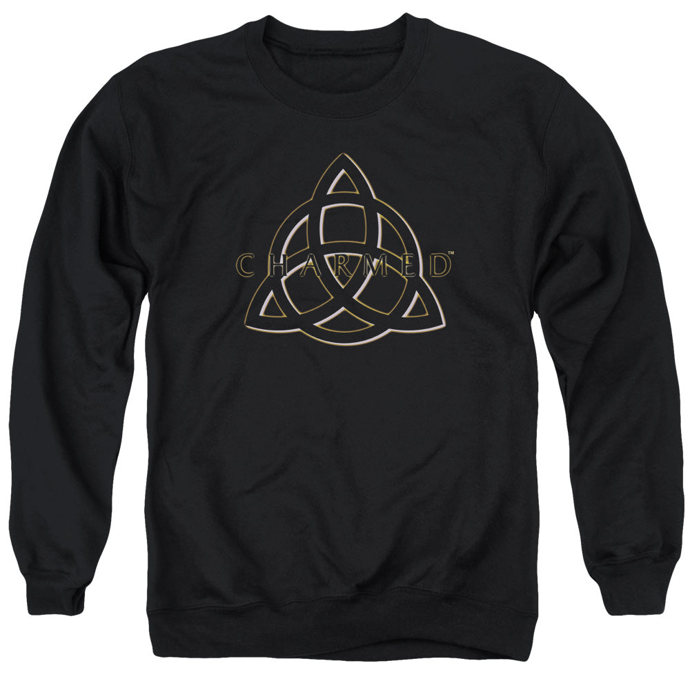 CHARMED/TRIPLE LINKED LOGO - ADULT CREWNECK SWEATSHIRT - BLACK