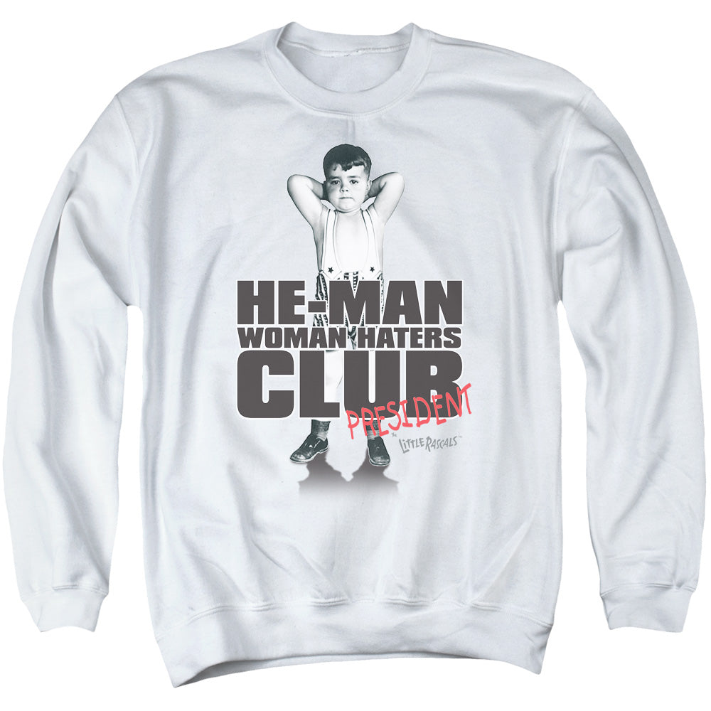 LITTLE RASCALS/CLUB PRESIDENT - ADULT CREWNECK SWEATSHIRT - WHITE