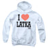 TAXI/I HEART LATKA - YOUTH PULLOVER HOODIE - WHITE