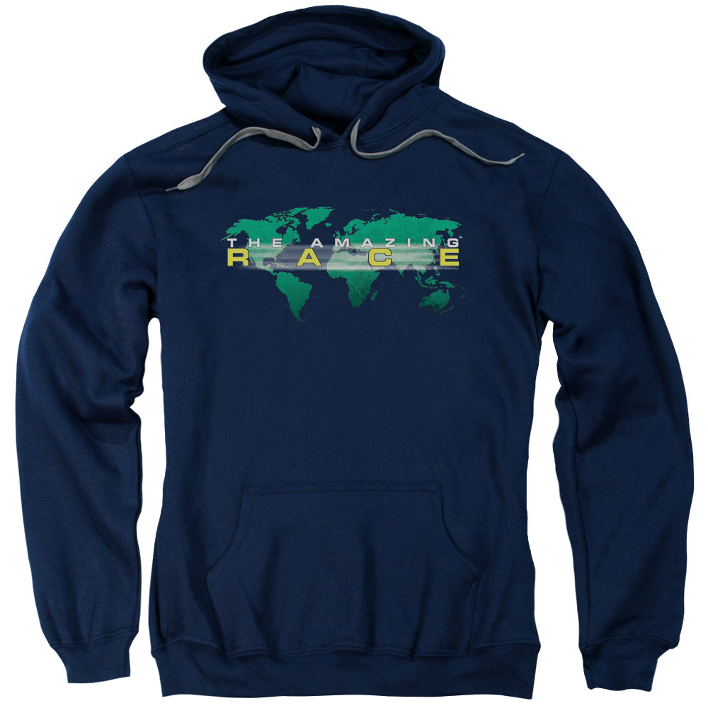 AMAZING RACE/AROUND THE WORLD - ADULT PULLOVER HOODIE - NAVY