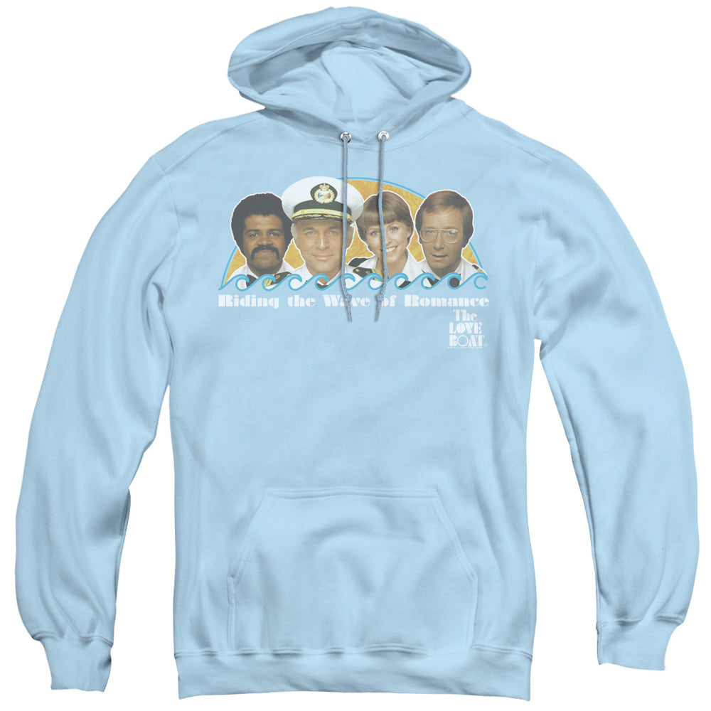 LOVE BOAT/WAVE OF ROMANCE - ADULT PULLOVER HOODIE - LIGHT BLUE