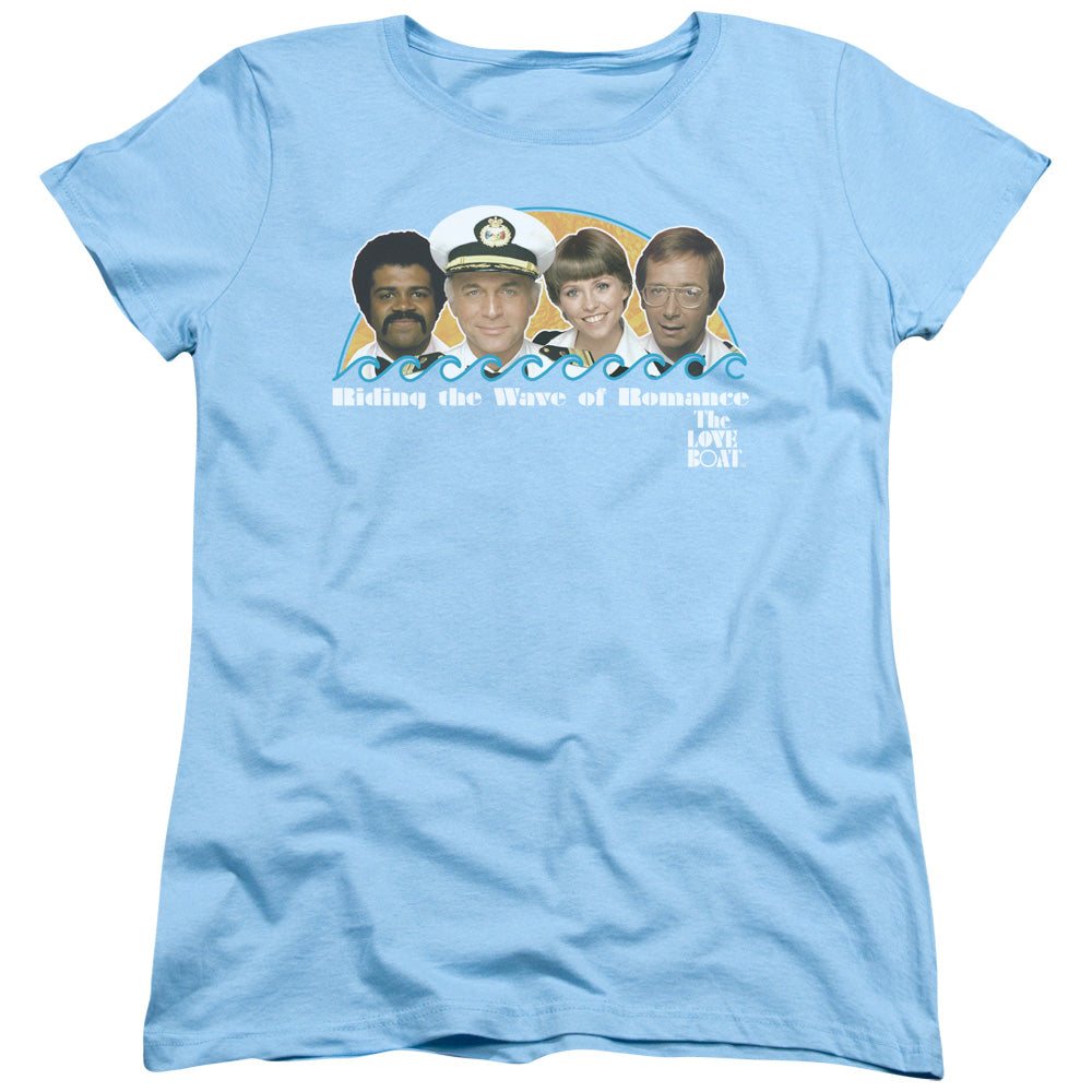 LOVE BOAT/WAVE OF ROMANCE - S/S WOMENS TEE - LIGHT BLUE