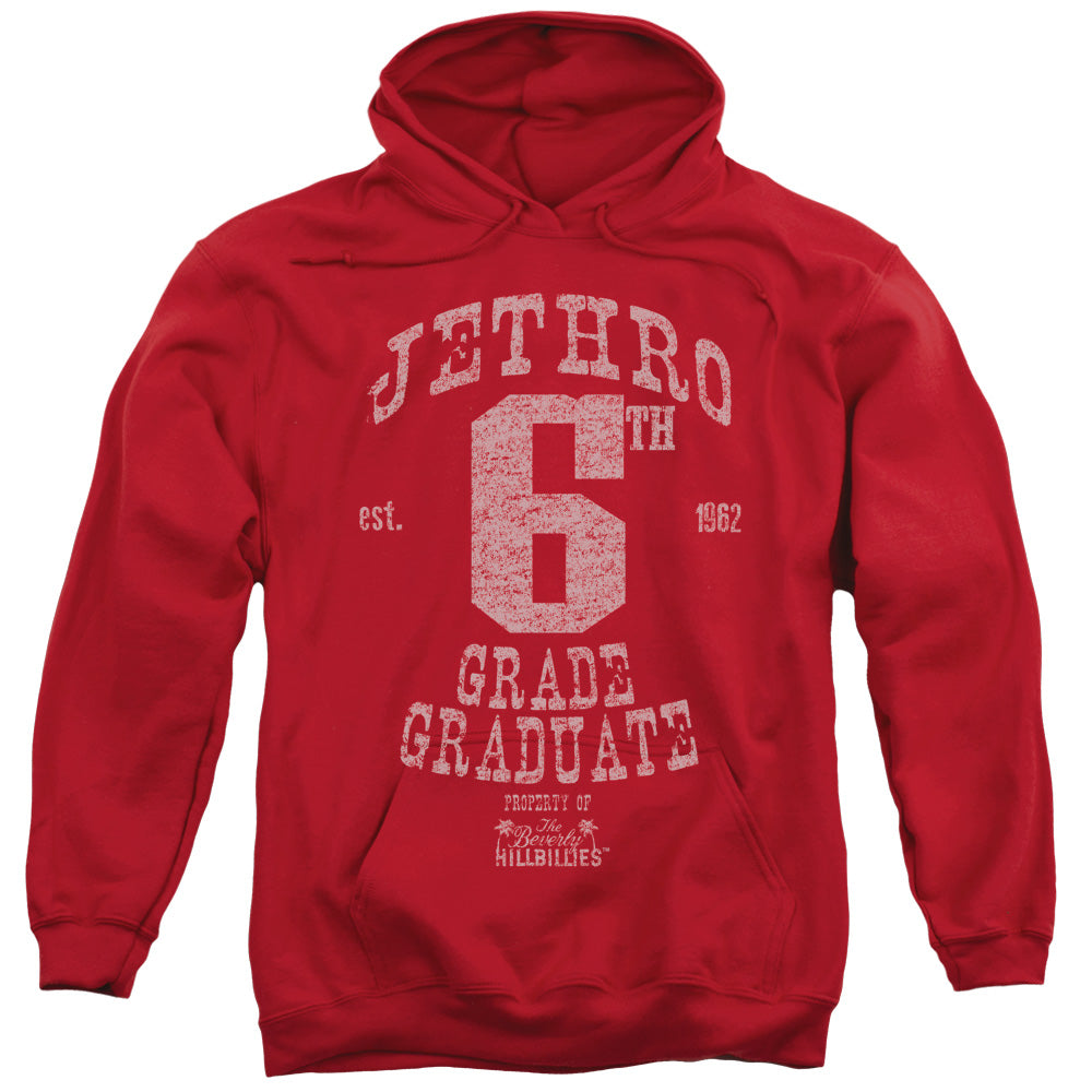 BEVERLY HILLBILLIES/MR 6TH GRADE GRAD - ADULT PULLOVER HOODIE - RED