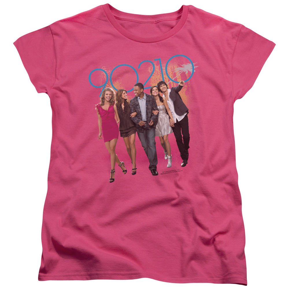 90210/WALK DOWN THE STREET - S/S WOMENS TEE - HOT PINK
