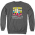 STAR TREK/PRESS A TO TRANSPORT - ADULT CREWNECK SWEATSHIRT - CHARCOAL