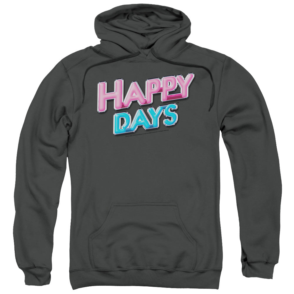 HAPPY DAYS/HAPPY DAYS LOGO - ADULT PULLOVER HOODIE - CHARCOAL