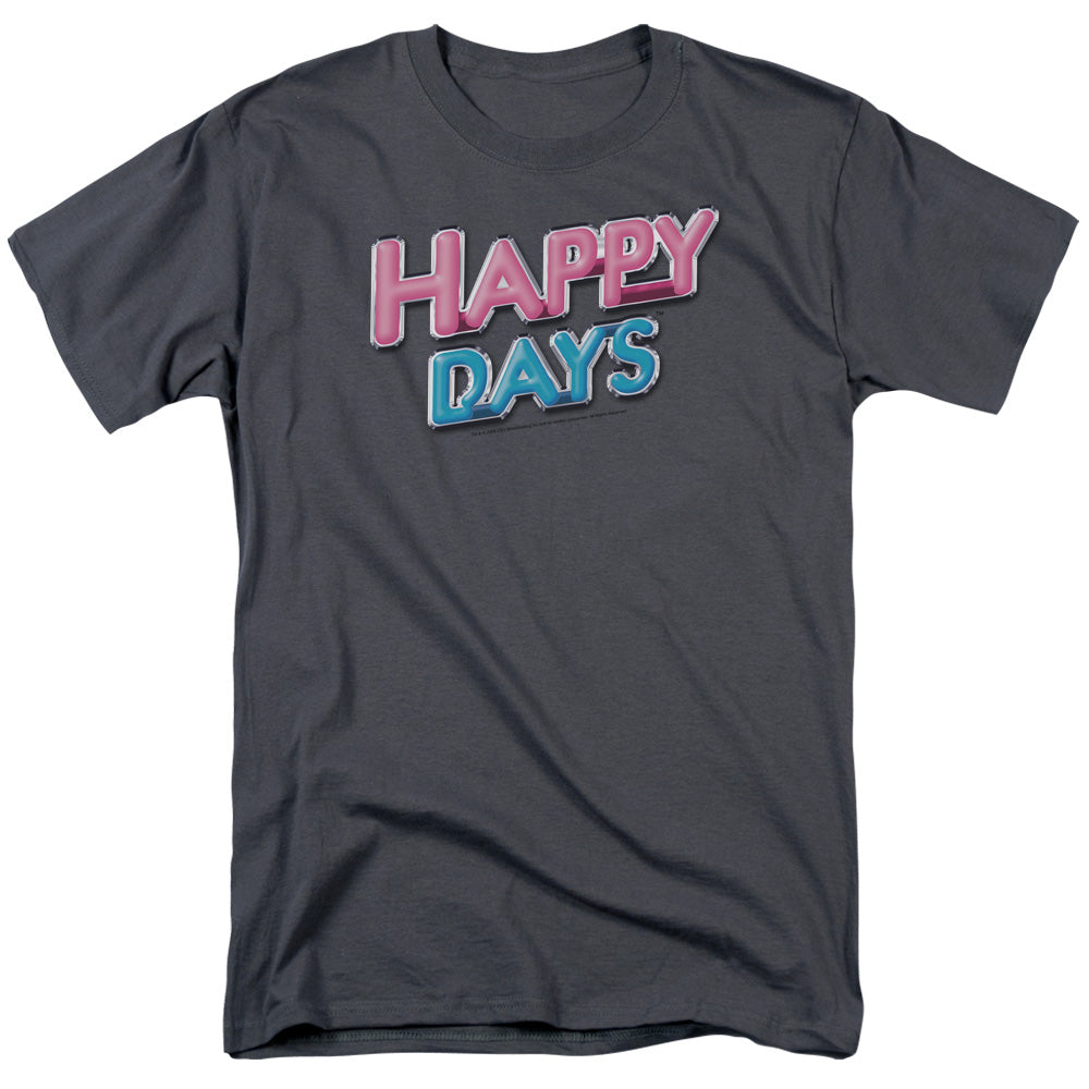 HAPPY DAYS/HAPPY DAYS LOGO - S/S ADULT 18/1 - CHARCOAL