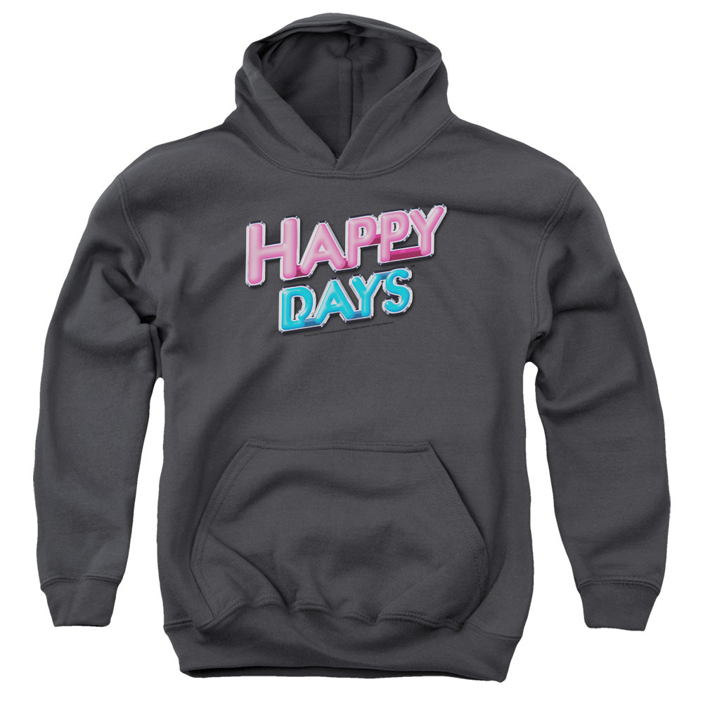 HAPPY DAYS/HAPPY DAYS LOGO - YOUTH PULLOVER HOODIE - CHARCOAL