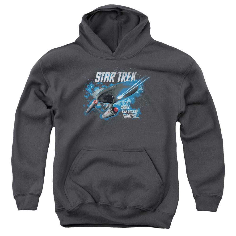 STAR TREK/THE FINAL FRONTIER - YOUTH PULLOVER HOODIE - CHARCOAL