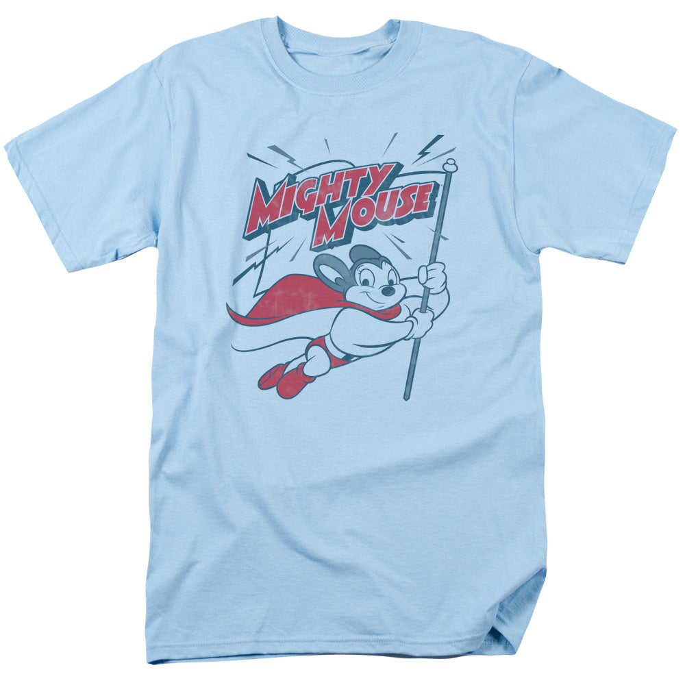 MIGHTY MOUSE/MIGHTY FLAG - S/S ADULT 18/1 - LIGHT BLUE
