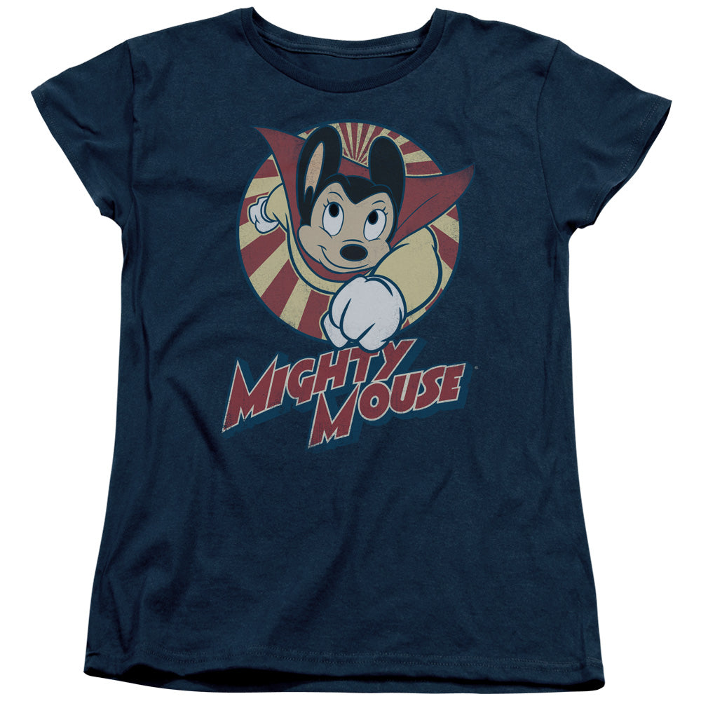 MIGHTY MOUSE/THE ONE THE ONLY - S/S WOMENS TEE - NAVY
