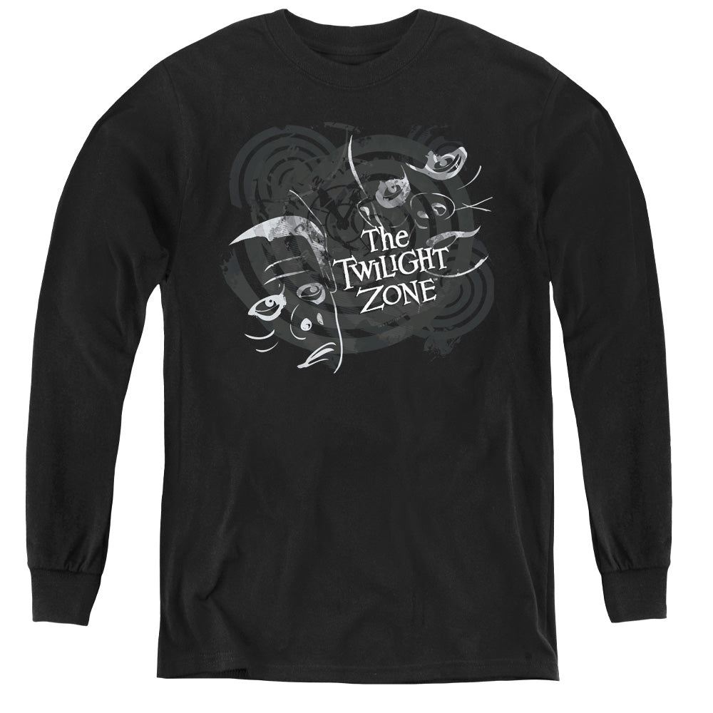TWILIGHT ZONE/STRANGE FACES - YOUTH LONG SLEEVE TEE - BLACK
