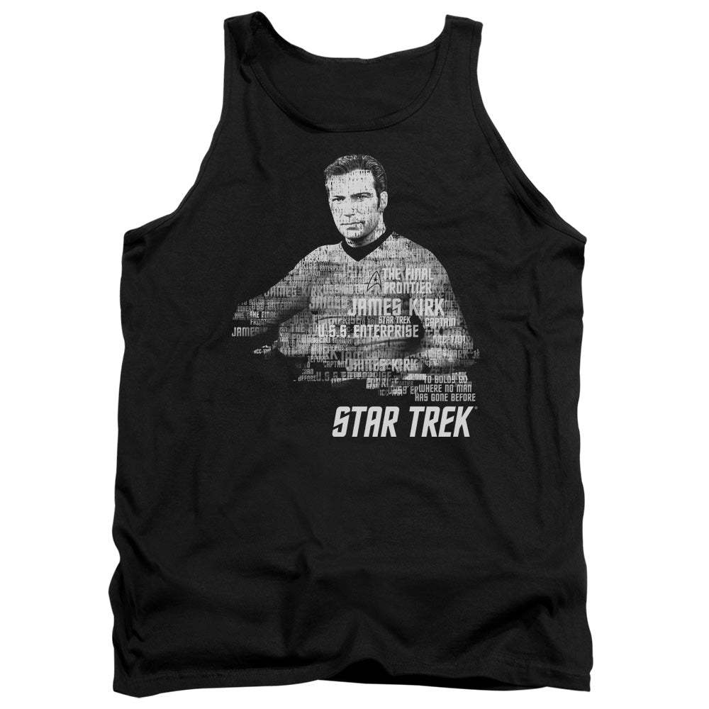 STAR TREK/KIRK WORDS - ADULT TANK - BLACK