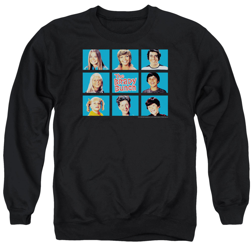 BRADY BUNCH/FRAMED - ADULT CREWNECK SWEATSHIRT - BLACK