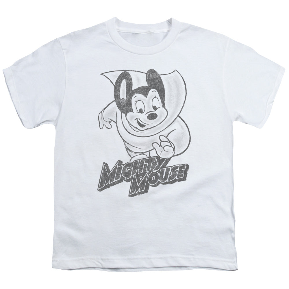 MIGHTY MOUSE/MIGHTY SKETCH - S/S YOUTH 18/1 - WHITE
