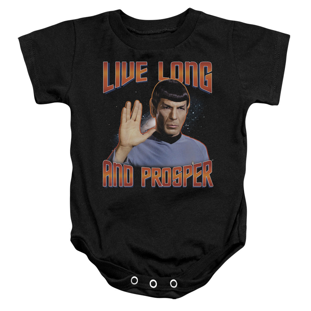 ST ORIGINAL/LIVE LONG AND PROSPER - INFANT SNAPSUIT - BLACK