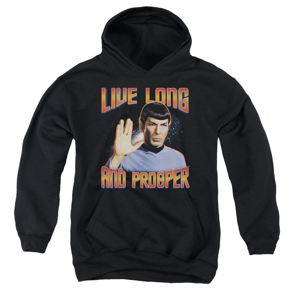 ST ORIGINAL/LIVE LONG AND PROSPER - YOUTH PULLOVER HOODIE - BLACK