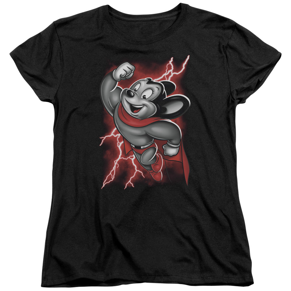 MIGHTY MOUSE/MIGHTY STORM - S/S WOMENS TEE - BLACK