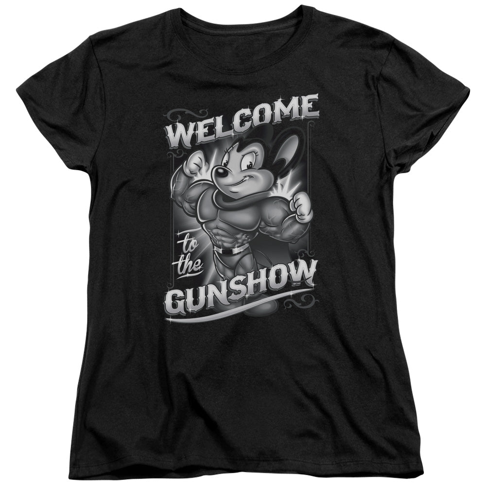 MIGHTY MOUSE/MIGHTY GUNSHOW - S/S WOMENS TEE - BLACK