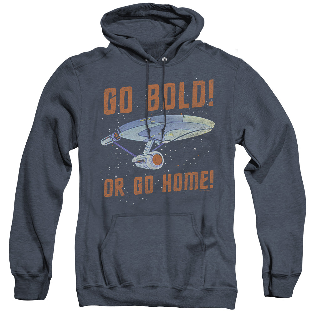 STAR TREK/GO BOLD - ADULT HEATHER HOODIE - NAVY
