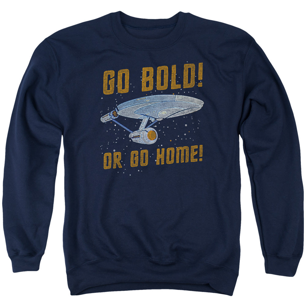 STAR TREK/GO BOLD - ADULT CREWNECK SWEATSHIRT - NAVY