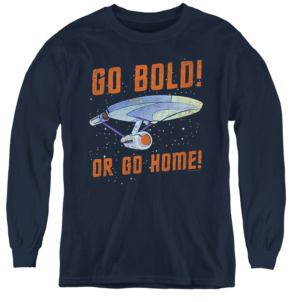 STAR TREK/GO BOLD - YOUTH LONG SLEEVE TEE - NAVY