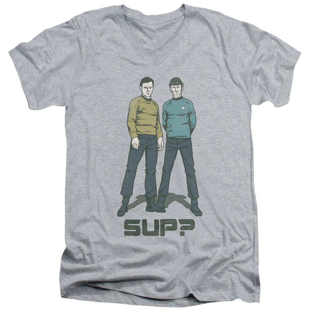 STAR TREK/SUP - S/S ADULT V-NECK 30/1 - ATHLETIC HEATHER