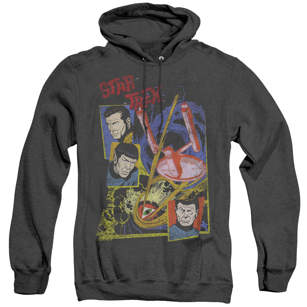 STAR TREK/EYE OF THE STORM - ADULT HEATHER HOODIE - BLACK