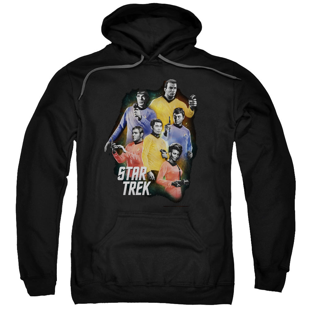 STAR TREK/GALAXY GLOW - ADULT PULLOVER HOODIE - BLACK