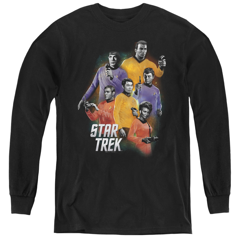 STAR TREK/GALAXY GLOW - YOUTH LONG SLEEVE TEE - BLACK