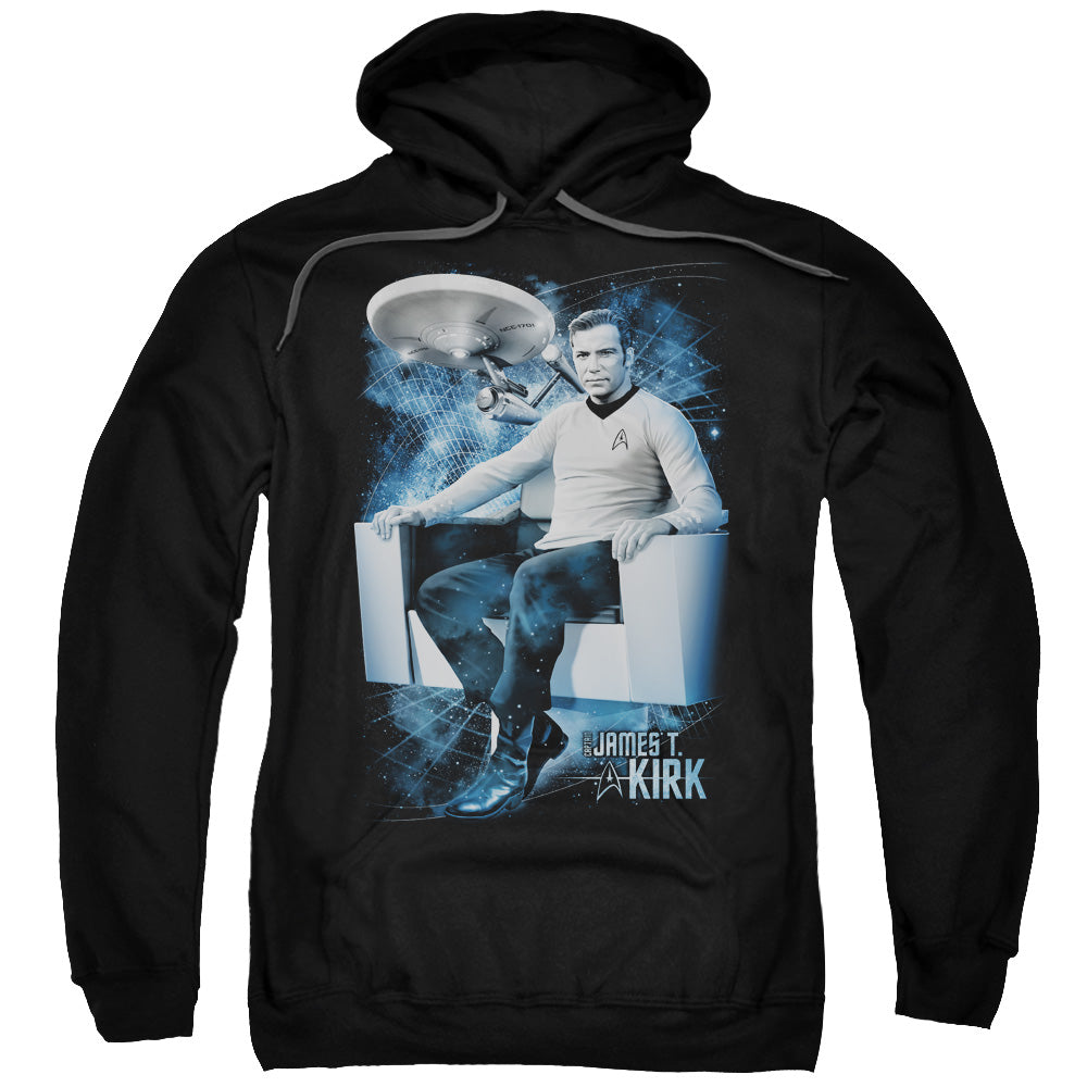 STAR TREK/CAPTAIN&#39;S CHAIR - ADULT PULLOVER HOODIE - BLACK