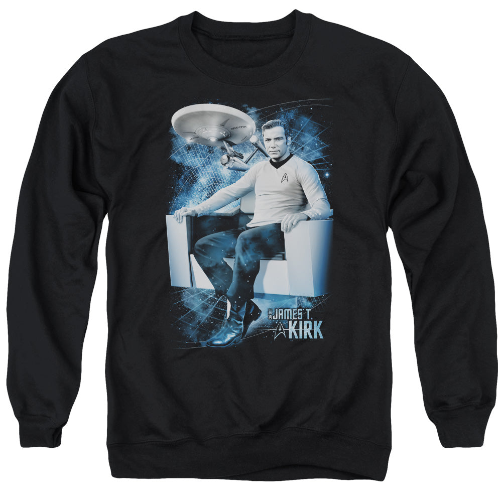 STAR TREK/CAPTAIN&#39;S CHAIR - ADULT CREWNECK SWEATSHIRT - BLACK