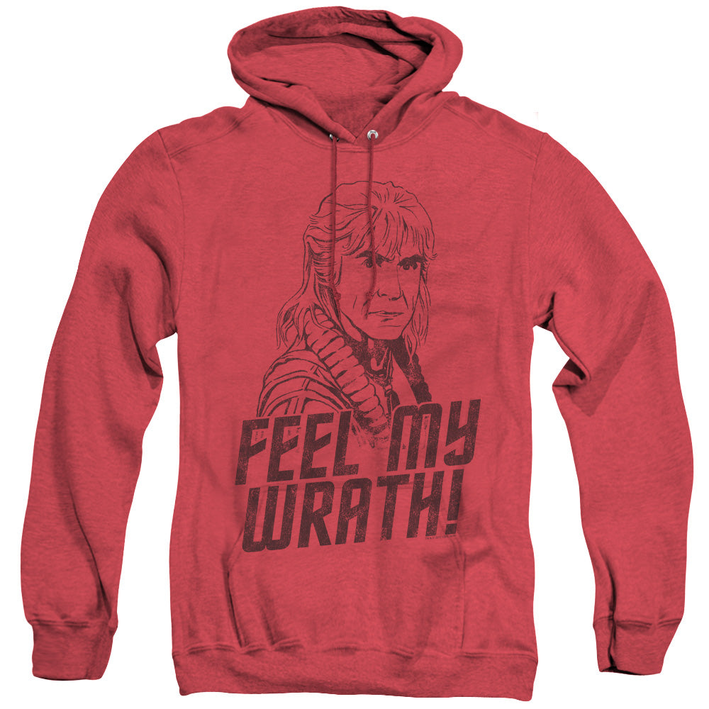 STAR TREK/MY WRATH - ADULT HEATHER HOODIE - RED